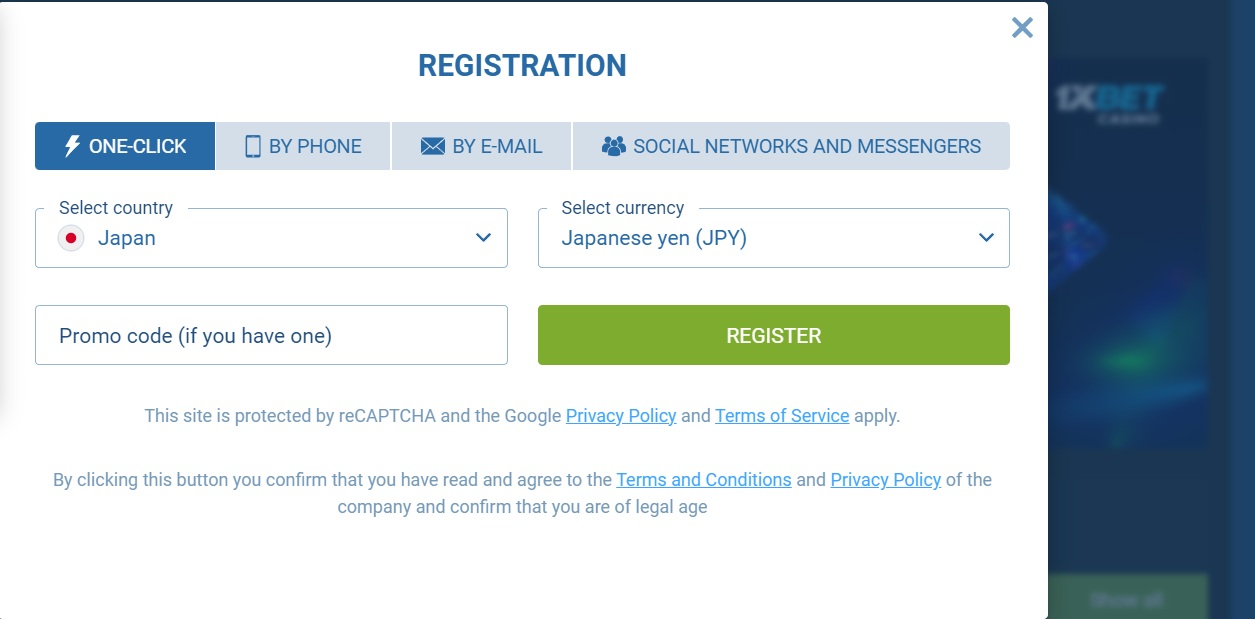 1xbet Japan